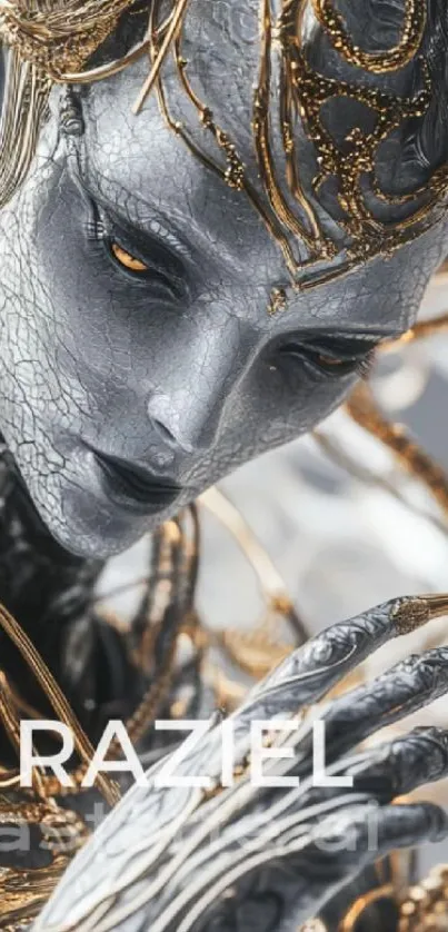 Alien-like fantasy creature with intricate design.