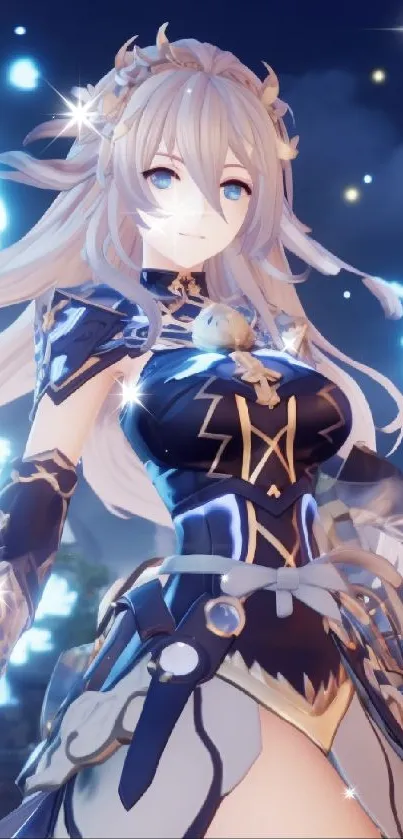Fantasy anime character with glowing blue accents.