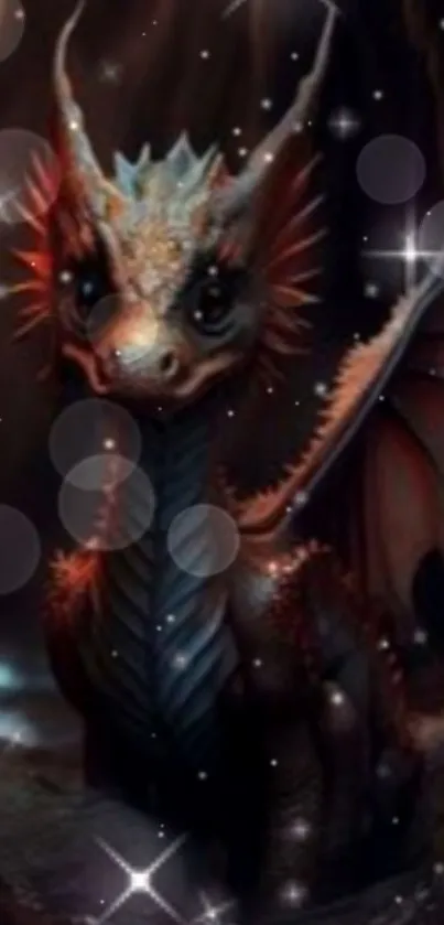 Enchanting fantasy dragon with sparkles.