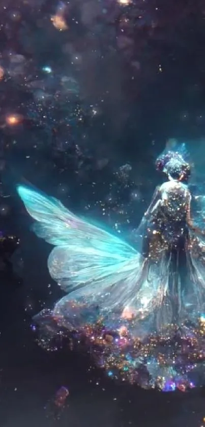 Mystical fairy in a fantasy dreamscape with ethereal light.