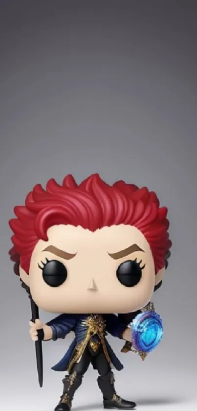 Fantasy pop hero with red hair and mystical aura.