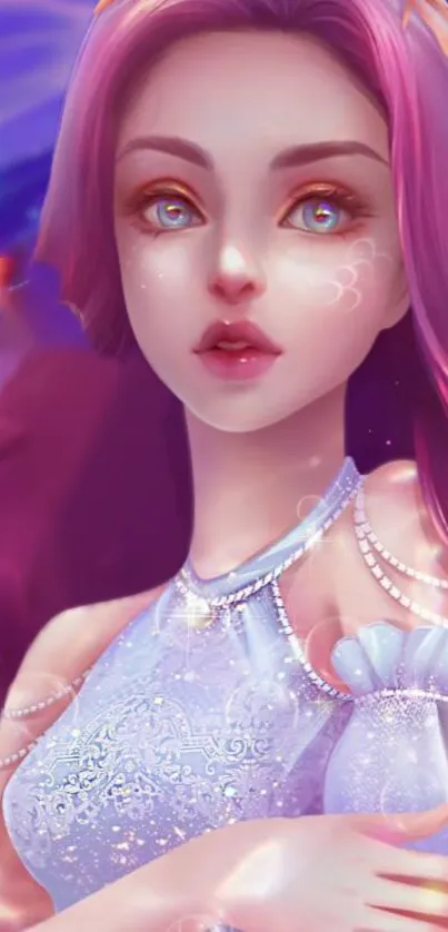 Beautiful fantasy mermaid with vibrant purple hues.