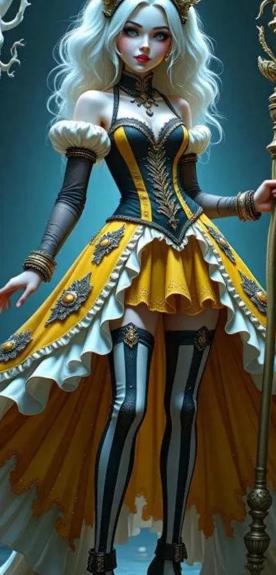 Fantasy princess in a royal outfit and crown