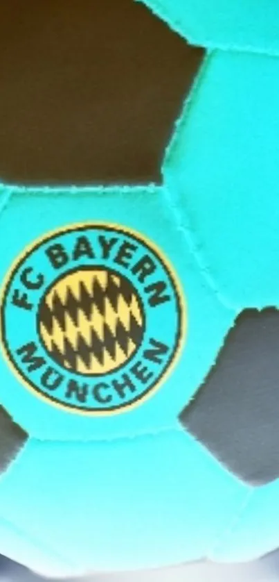 FC Bayern Munich football logo wallpaper with teal and black design.