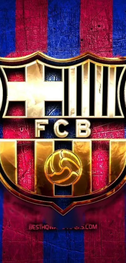 FCB logo on blue and red striped background wallpaper.