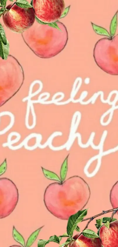 Feeling Peachy wallpaper with illustrated peaches.