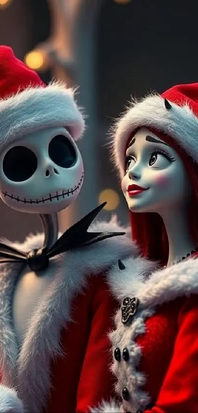 Festive animated Christmas scene with characters