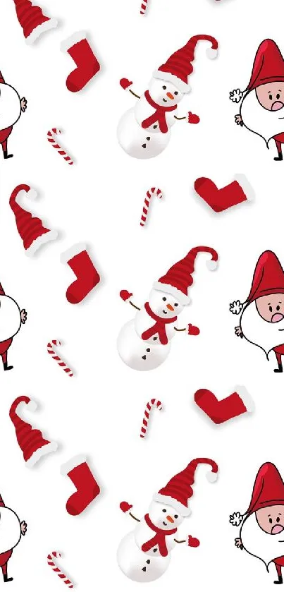 Cartoon Christmas wallpaper with festive characters and holiday elements.
