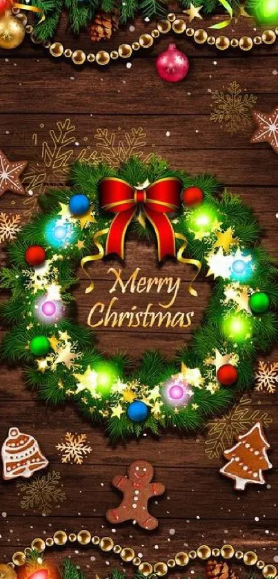Vibrant Christmas wreath with ornaments