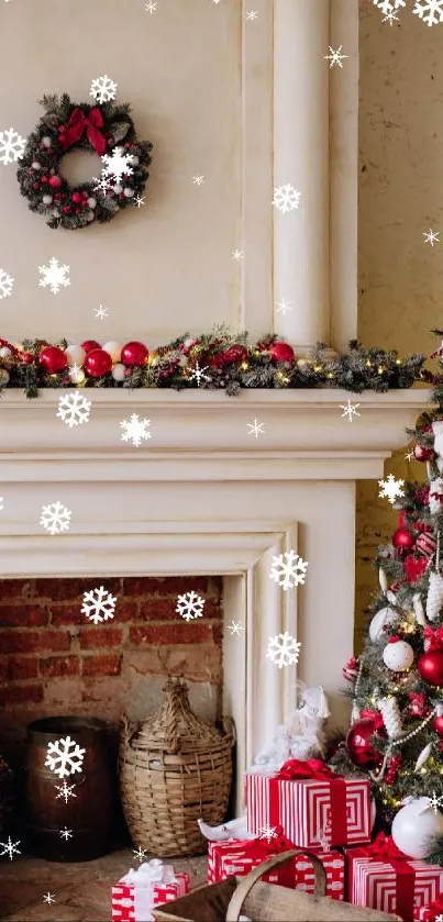 Cosy Christmas living room with tree and gifts