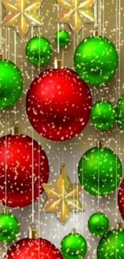 Christmas ornaments and stars wallpaper.