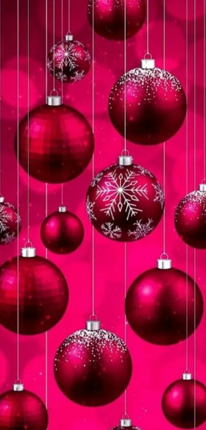 Festive red ornaments on a vibrant background.