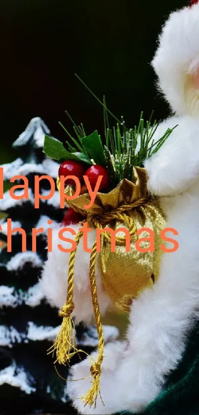 Santa Claus Christmas mobile wallpaper with festive decorations.