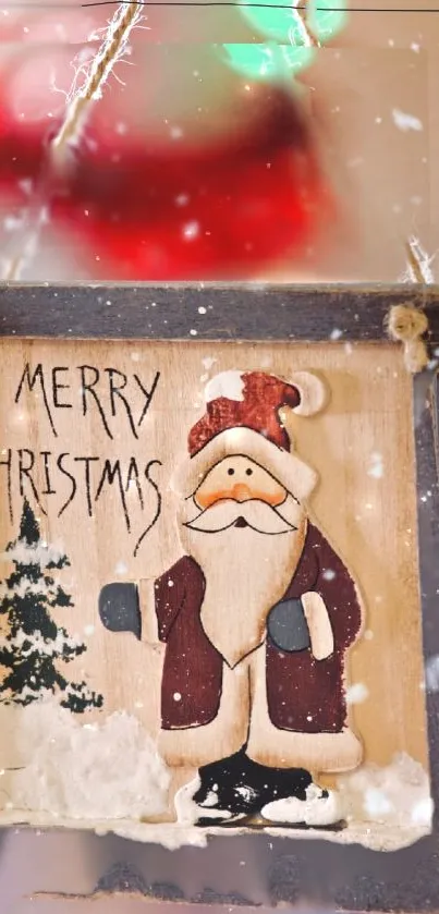 Vintage Santa Claus Christmas wallpaper with festive holiday charm.