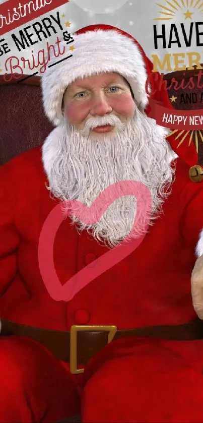 Festive Santa Claus with gifts in a cozy holiday scene.