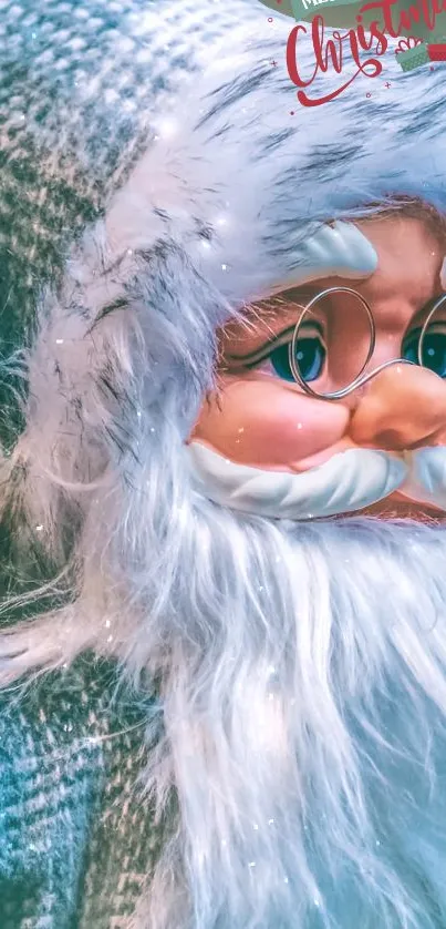 Festive Santa Claus in a snowy setting wallpaper.
