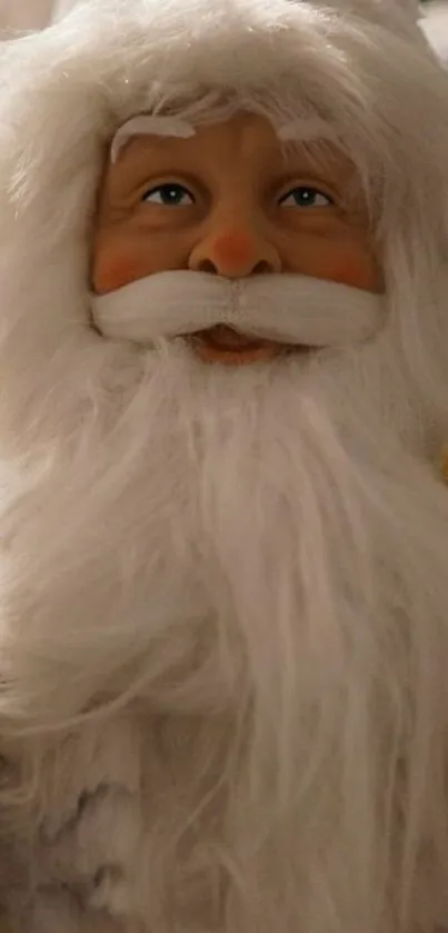 Mobile wallpaper featuring Santa Claus with fluffy white beard and festive charm.