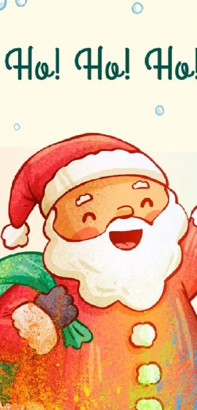 Festive cartoon Santa Claus in vibrant colors.