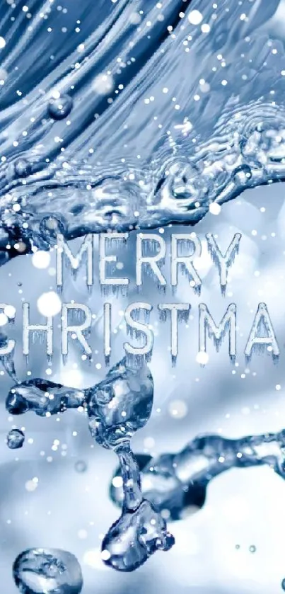 Merry Christmas wallpaper with water splashes.