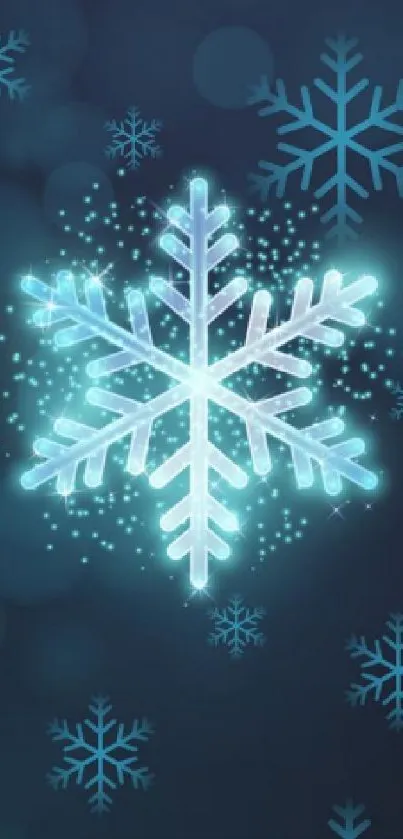 Festive winter-themed wallpapers featuring snowflakes, stars, and decorations.