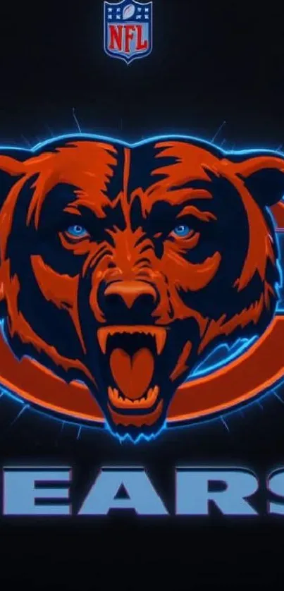Chicago Bears logo with NFL emblem on black background.