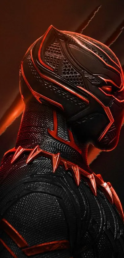 Vivid Black Panther mobile wallpaper in red and black tones.