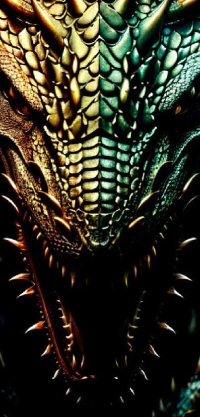 Fierce dragon with detailed scales and striking colors for mobile wallpaper.