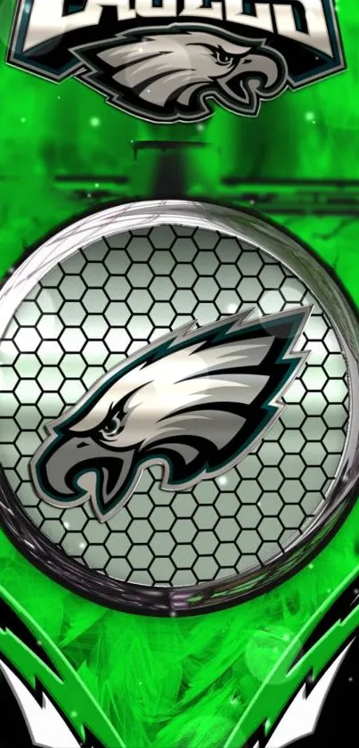 Green eagle sports design mobile phone wallpaper.