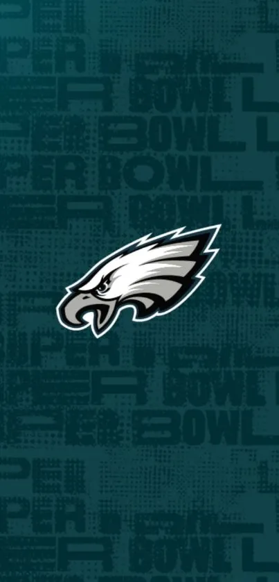 Eagle logo on teal textured background wallpaper.