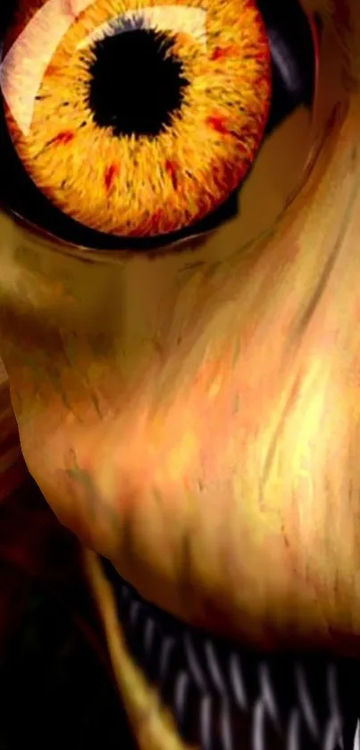 Close-up of a fiery monster eye design for mobile wallpaper.
