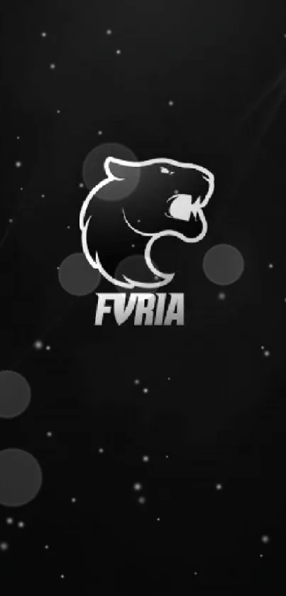 Fierce panther logo on a black background mobile wallpaper.