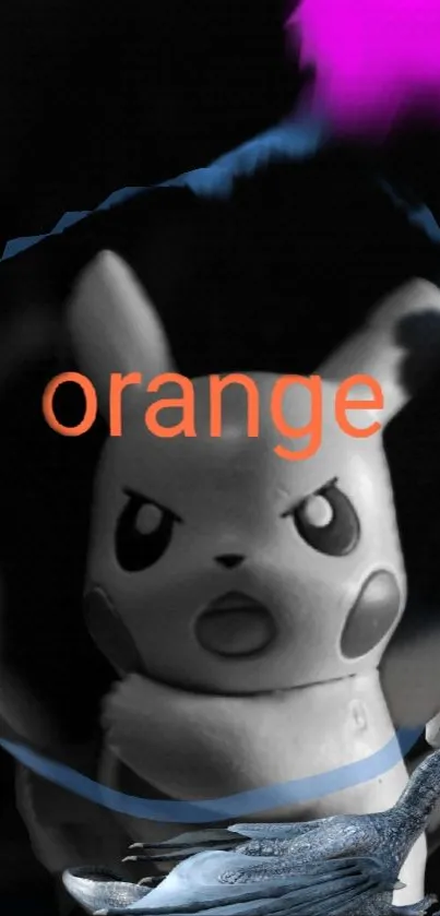 Fierce Pikachu with orange text on a dark background.