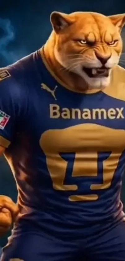 Puma in sports jersey digital artwork