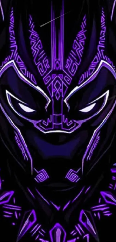 Stylized purple panther design wallpaper for mobile screen.