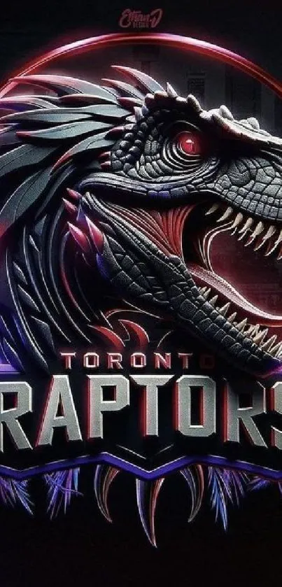 Fierce Toronto Raptors velociraptor logo in vibrant colors for mobile wallpaper.