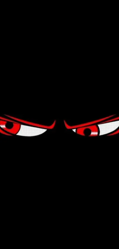 Wallpaper with intense red eyes on black.