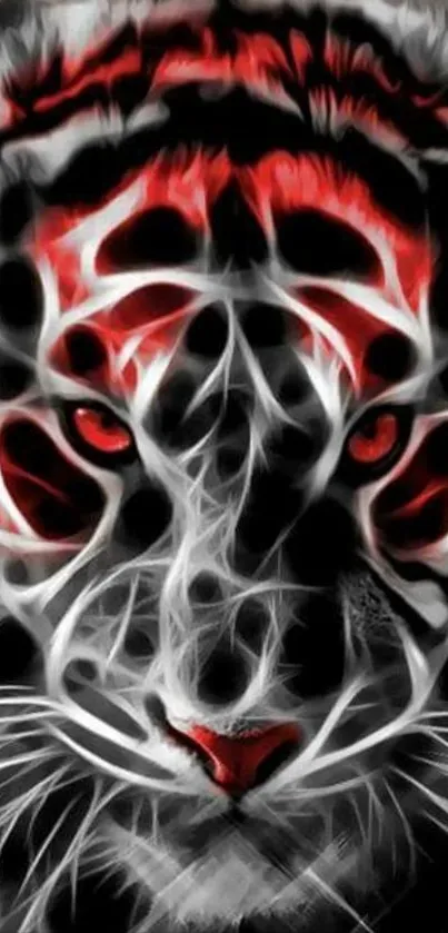 Abstract red and black tiger design for mobile wallpaper.