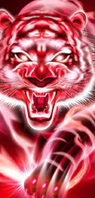 Fierce red tiger illustration with bold energy and vibrant colors