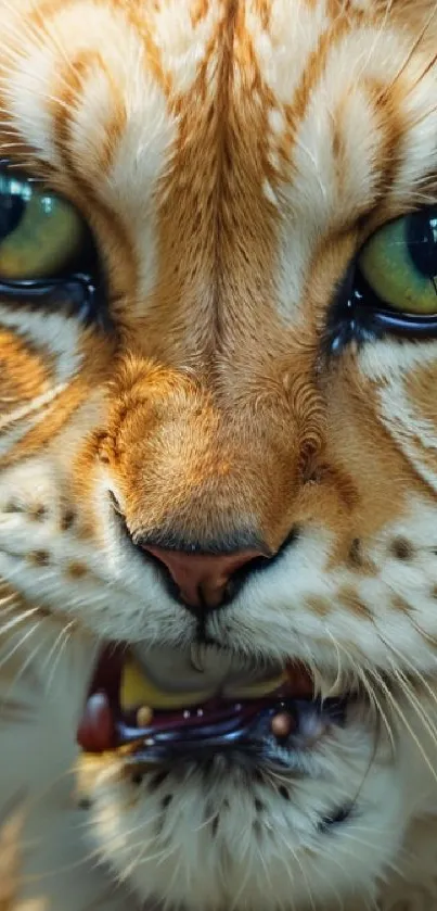 Close-up image of a tiger's intense gaze, focusing on its eyes and facial details.