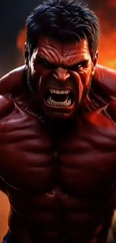 Epic warrior surrounded by fire and intensity.