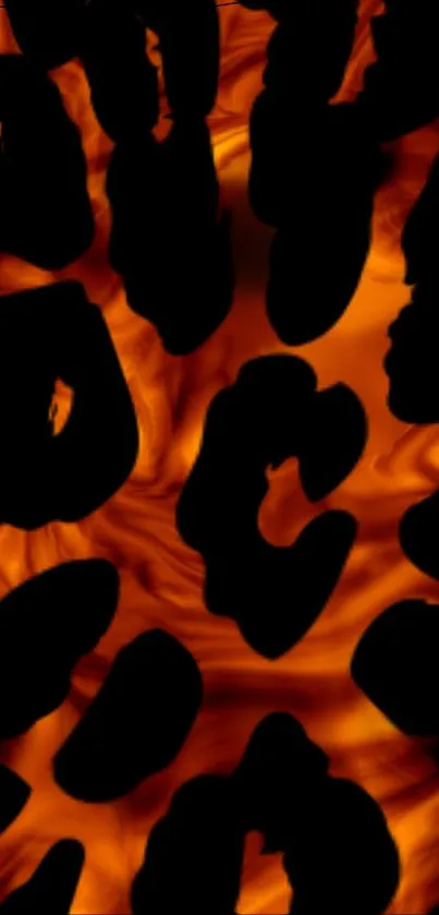 Fiery abstract wallpaper with animal print pattern.