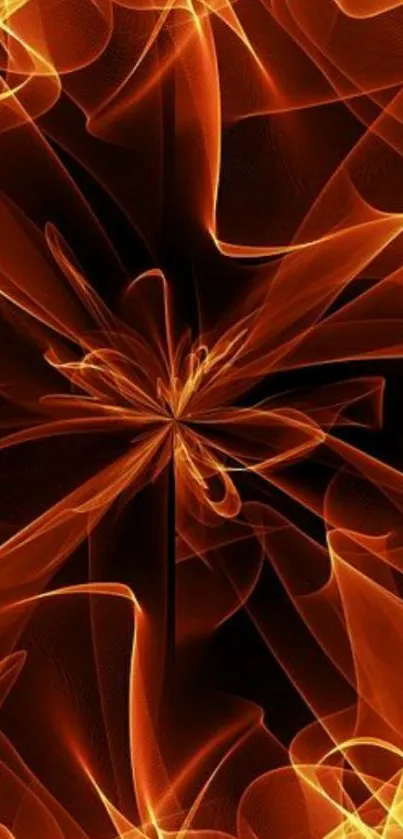 Fiery abstract mobile wallpaper with orange flames.