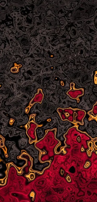 Fiery abstract wallpaper with vibrant red and dark black swirls.