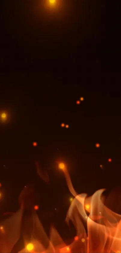 Fiery abstract wallpaper with glowing embers.