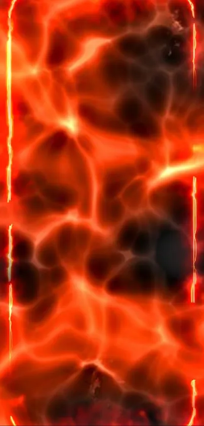 Fiery abstract wallpaper with orange flames.