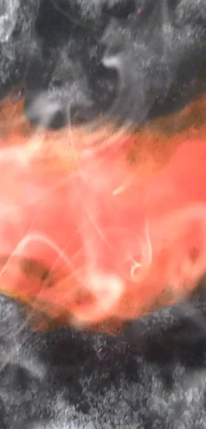 Abstract wallpaper with fiery orange smoke.