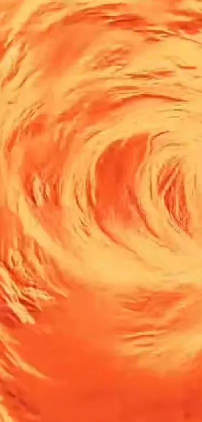 Abstract fiery swirl wallpaper with vibrant orange tones.