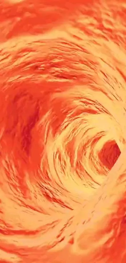 Abstract fiery orange vortex wallpaper for mobile phone.