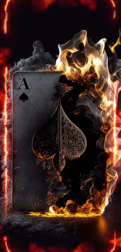 Ace of Spades with Flames Wallpaper