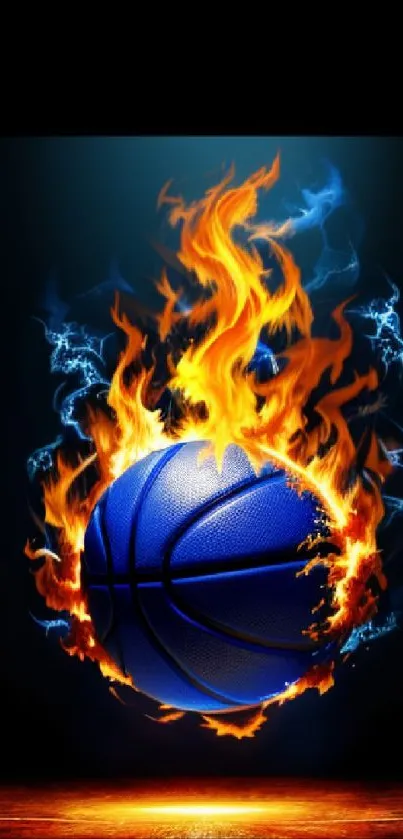 Fiery Basketball Wallpaper Art - free download